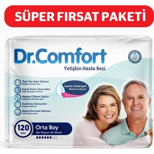 Dr.comfort Yetişkin Bel Bağlamalı Hasta Bezi Medium 30'lu 4 Paket 120 Adet