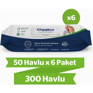 Vücut Temizleme Havlusu 50'li 6 Paket 300 Havlu