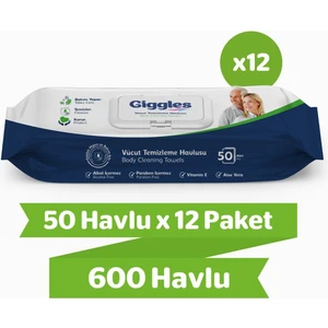 Vücut Temizleme Havlusu 50'li 12 Paket 600 Havlu