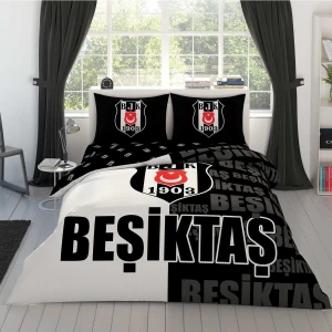 Beşiktaş Parçalı Logo Çift Kişilik Nevresim Takımı Lisanslı Nevresim