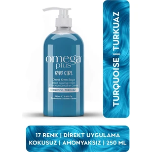 Omega Plus Bad Girl Turkuaz Amonyaksız Renkli Saç Boyası 250ML