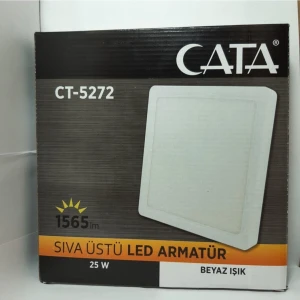25W Sıva Üstü Kare LED Panel Armatür 6500K (Beyaz) CT-5272