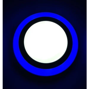 Çift Renkli 12+4 W LED Panel Sıva Üstü Yuvarlak Spot Armatür Mavi - Beyaz