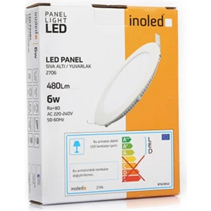 Inoled 6W Yuvarlak Sıva Altı LED Panel (BEYAZ-6500K)