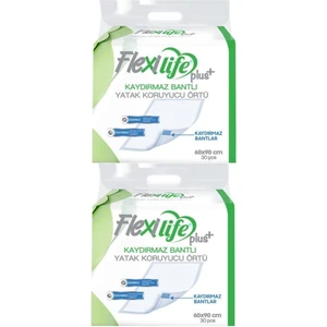Flexi Life Fle x i Life Fle x ilife Hasta Altı Bezi Kaydırmaz Bantlı Yatak Koruyucu Örtü 60 x 90 cm  30 Lu 2 Paket