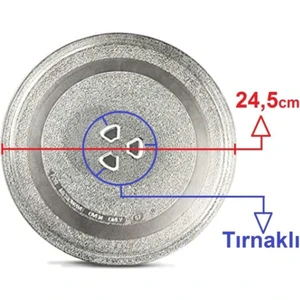 Mikrodalga Fırın Döner Cam Tabak 24,5cm Çapında Tırnaklı Borcam Tepsi Orijinal Beko 24,5 Tırnaklı Tabak