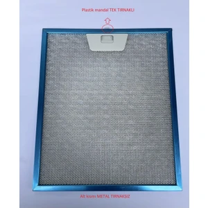 Davlumbaz Filtresi 253X300 Aspiratör Tel Filtre Ön Kısım Tek Tırnak, Arka Kısım Tırnaksız Franke Filtre