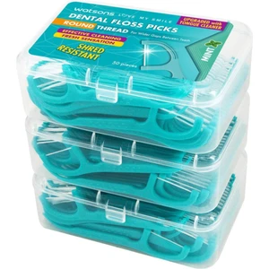Round Thread Dental Floss Picks Mint 50 Adet Seti