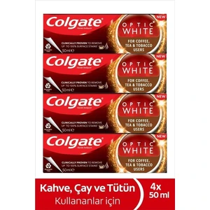 Optic White Kahve Çay ve Tütün Kullanıcıları Için Diş Macunu 4x 50 ml 4 Lü