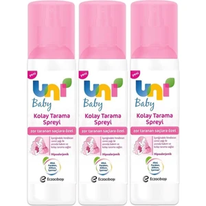 Uni Baby Zor Taranan Saçlara Özel Kolay Saç Tarama Spreyi 200 ml x 3 Adet