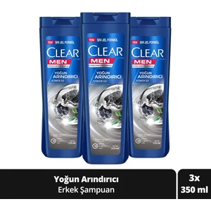 Men Kepeğe Karşı Etkili Şampuan Yoğun Arındırıcı Kömür ile 350 ml X3 Adet