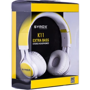 K11 Mikrofonlu Stereo Kablolu Kulak Üstü Kulaklık Syrox K11 - Sarı