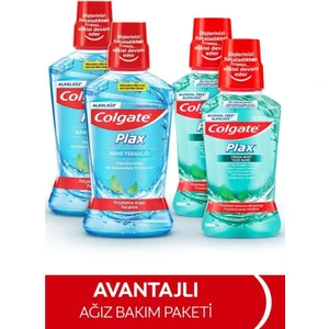 Plax Nane Ferahlığı Alkolsüz Ağız Bakım Suyu 500 ml + Plax Taze Nane 250 ml x 2 Adet