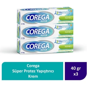 Süper Protez Yapıştırıcı Krem Naneli 40GR x 3 Adet