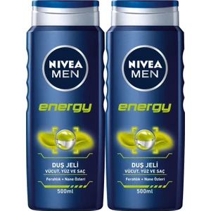 Men Energy Duş Jeli 500 ml X2 Adet,vücut,yüz ve Saç Şampuanı
