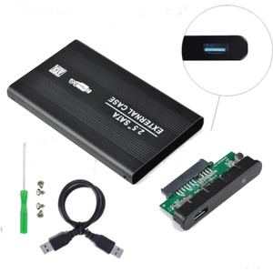 2.5 HDD Kutusu USB 3.0 Hardisk Kutusu Metal Gövde Harici Kutu - Siyah