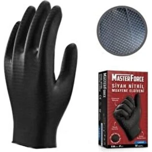 Has-Pet Masterforce Siyah Nitril Eldiven (L Beden) 50 Adet
