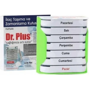 Dr. Plus Dr. Plus Ilaç Hap Taşıma Ve Zamanlama Kutusu Haftalık 7x24 RENK:YEŞİL