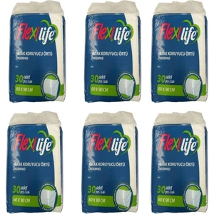 Flexi Life Fle x i Life Hasta Altı Bezi Serme Yatak Koruyucu Örtü 60 x 90 cm  30 Lu 6 Paket 180 Kullanım