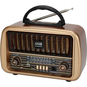 NS-8067 Retro Radyo Nostaljik Tf USB Bluetooth Hoparlör
