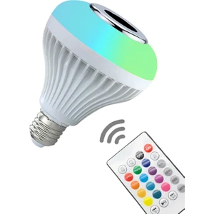 Bluetooth Kumandalı Rgb Disko Topu Ampul Hoparlörlü Kumandalı Renkli Disko Işık
