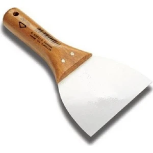 Ahşap Saplı Macun Spatulası - Alçı Spatulası - Yay Çeliği - 18 cm