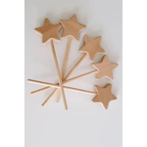 Sihirli Yıldız Peri Asası Ahşap Çubuk Doğal Oyuncak 1 Adet