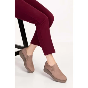 Kadın  Anatomik Taban Günlük Ayakkabı ELL.6294 - Vizon - 41