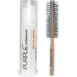 Professional Mat Wax Doğal Şekillendirici 100 ml ve Rkoz Fön Fırçası ile Saç Bakımı