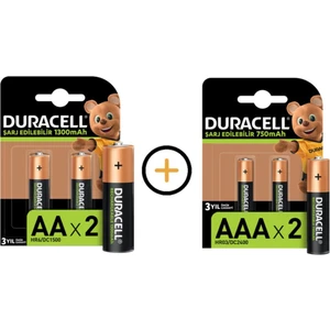 Duracel L Şarj Edilebilir 2'li Aa 1300MAH ve L Şarj Edilebilir 2’li Aaa 750 Mah Piller