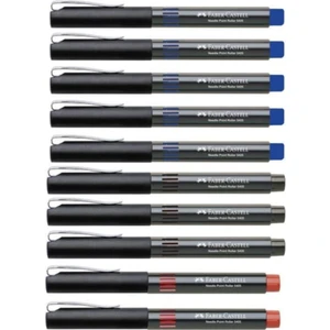 Faber Castell Faber-Castell 5405 Roller Kalem 0.5 mm Iğne Uçlu 5 Mavi 2 Kırmızı 3 Siyah