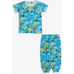 Kız Bebek Kısa Kollu Pijama Takımı Safari Temalı 9 Ay-3 Yaş, Turkuaz