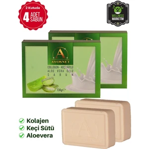 Güzellik Sabunu 4'Lü Set (2 Kutu) , Aloevera, Keçi Sütü