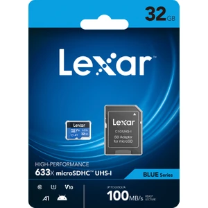 32GB 633X MicroSDHC UHS-I 4K UHD V10 U1 A1 C10 100MB/sn Hafiza Kart  (Blue Series)