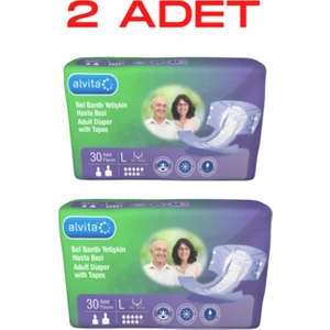 Alvita Hasta Bezi Large 30'Lu Bel Bantlı ( 2 Paket ) Toplamda 60 Adet Alvita Hasta Bezi