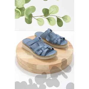 Kot Mavi Leather Kadın Terlik K04281204903