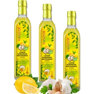 Hanzade Bitkisel Limon Sarımsak Maydanoz Kürü 500 ml x 3 Adet Cam Şişe