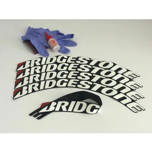 Np Aksesuar Motosiklet 3D Lastik Yazısı Bridgestone Beyaz Alman Yapıştırıcı