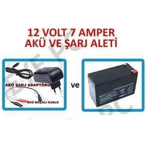 Pilsan Uyumlu 12 V 12 Volt 7 Amper Araba Aküsü Için Akü ve Şarj Adaptörü