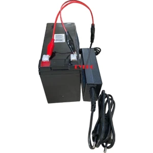 12 Volt 7 Amper Şarj Edilebilir Akü Pil + Şarj Cihazı Adaptör