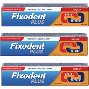 Plus Diş Protez Yapıştırıcı Krem Premium Kalite 3'lü Paket 40 G