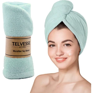 Mikrofiber Saç Havlusu Plaj Deniz Havuz Bonesi Banyo Saç Kurutma Baş Havlusu Turkuaz