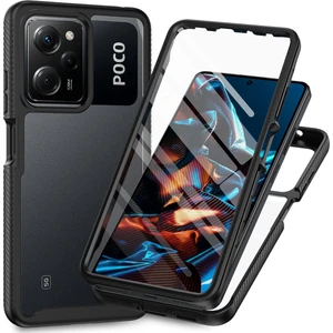 Xiaomi Poco X5 Pro Için Dahili Ekran Koruyucu Tam Gövde Koruma Telefon Kılıfı - Siyah (Yurt Dışından)