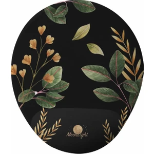 Black Flower Bilek Destekli Mousepad