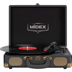 Mtx101BK Nostaljik Retro Pikap Plak Çalar (Şarjlı Bluetooth Aux Hoparlörlü 3 Devir) İğne Dahil