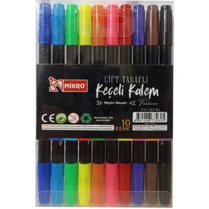 Keçeli Kalem Çift Taraflı 10 Lu Set ZW-612