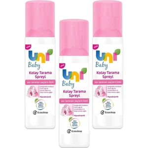 Uni Baby Zor Taranan Saçlara Özel Kolay Saç Tarama Spreyi 200ML x 3 Adet