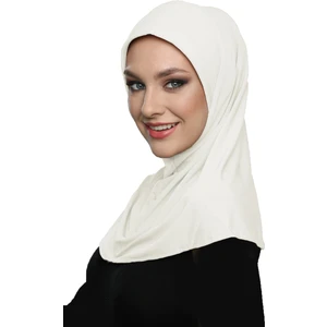 Fidan Bone Takmatik Sade Krem Hazır Türban Tesettür Bone Namaz Örtüsü