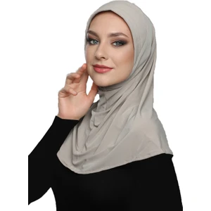 Fidan Bone Takmatik Sade Bej Hazır Türban Tesettür Bone Namaz Örtüsü