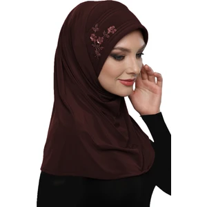 Fidan Bone Takmatik Taşlı El İşi Boncuk İşlemeli Hazır Türban Tesettür Bone Namaz Örtüsü